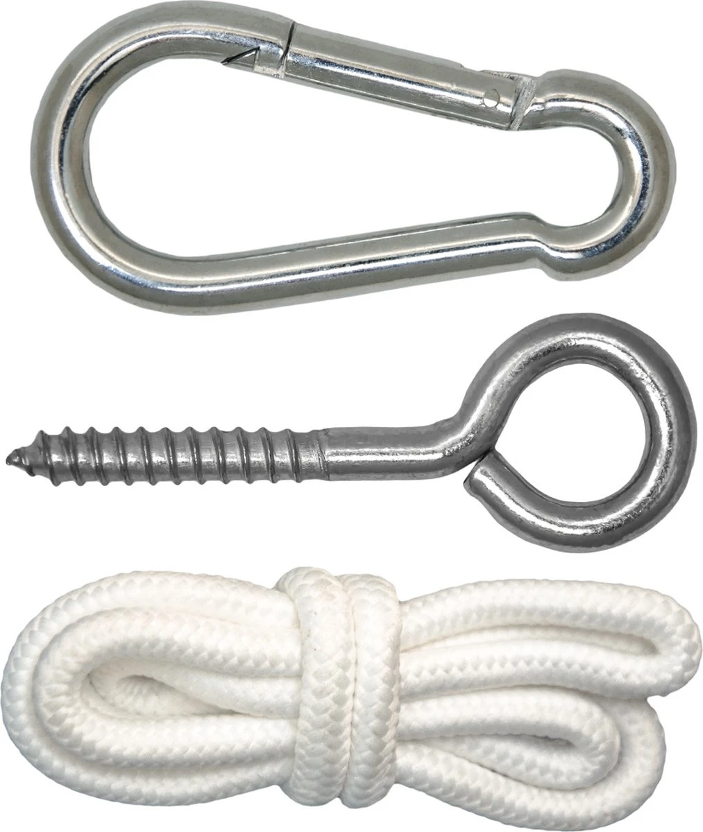 Metalen Ophangset Tot 160kg - Massieve Bevestiging Set Voor Hangstoel Hangmat - Plafond Wand Montage 5 Metalen Ophangset Tot 160kg - Massieve Bevestiging Set Voor Hangstoel Hangmat - Plafond Wand Montage - Afbeelding 3