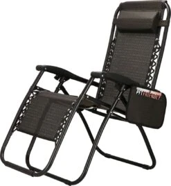 Springos Tuinstoel | Ligstoel | Opvouwbaar | Verstelbaar | Ergonomische Hoofdsteun | Bruin / Zwart -Tuinmeubilair 1107x1200