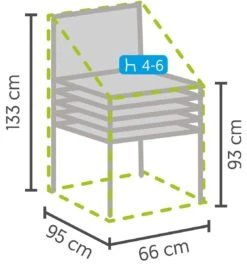 Weersbestendige Beschermhoes Stoel (4 Tot 6 Stapelstoelen) | 66 X 95 X 133/93 Cm (L) | Premium | Waterproof | TÜV Rheinland Gecertificeerd | Hoes Voor Tuin | Waterdicht | Solution Dyed (verkleuring Onmogelijk) | Grijs / Antraciet -Tuinmeubilair 1119x1200
