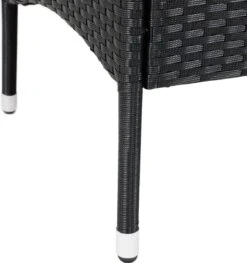 Casaria Tuinbank Polyrattan – 2 Zitter Incl. Tafel & Kussens – Zwart -Tuinmeubilair 1128x1200 1