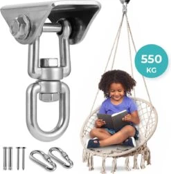 AVINT GOODS RVS Ophangsysteem Plafondhaak Bokszak – Schroefhaak & Ophanghaak Hangstoel – Muurhaak Binnen & Buiten - 550KG