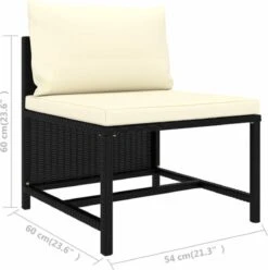 VidaXL 4-delige Loungeset Met Kussens Poly Rattan Zwart -Tuinmeubilair 1194x1200 1