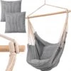 RENALUX Hangstoel Buiten En Binnen - Hangstoel Voor Binnen - Hangstoel Zonder Standaard - Hangstoel Cocoon - Gratis 2 Zachte Kussens - 150 KG - Grijs -Tuinmeubilair 1196x1200 2
