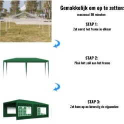 Merkloos Partytent - Paviljoen Opvouwbaar - Easy Up Tuintent Met Zijpanelen - Groen/ 6m X 3m/ 120g/m² -Tuinmeubilair 1197x1200 3