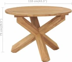 VidaXL Tuintafel Ø110x75 Cm Massief Teakhout 13 VidaXL Tuintafel Ø110x75 Cm Massief Teakhout -Tuinmeubilair 1200x1025 2