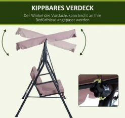 Outsunny Hollywoodschommel 3-zits Tuinschommel Schommelbank Met Dak 3 Kleuren 84A-054 -Tuinmeubilair 1200x1131 1