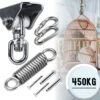 LFSY - Ophangsysteem - Universele Plafondhaak - Hangstoelen Binnen & Buiten - Ophanghaak – Bokszakken - Verandastoel - Zware Veer - RVS – 450kg – M8 -Tuinmeubilair 1200x1150 2