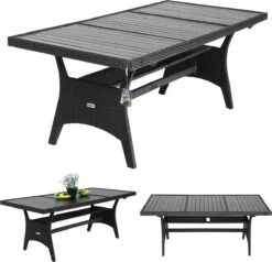 Casaria Polyrattan Tuintafel - WPC Tafelblad 190x90x74 Cm – Zwart 15 Casaria Polyrattan Tuintafel - WPC Tafelblad 190x90x74 Cm – Zwart -Tuinmeubilair 1200x1154 1