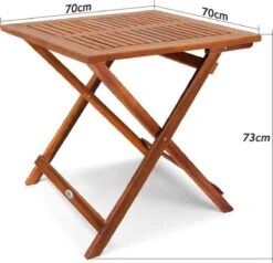 Casaria Bijzettafel Acacia Hout- Inklapbaar - 70x70x73 Cm Bruin 15 Casaria Bijzettafel Acacia Hout- Inklapbaar - 70x70x73 Cm Bruin -Tuinmeubilair 1200x1154
