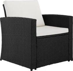 Tectake - Wicker Zitgroep Tuinset Lucca - Zwart - 404131 -Tuinmeubilair 1200x1170 4