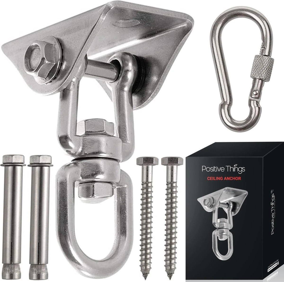 Ophangsysteem - Plafondhaak RVS - Ophanghaak TRX - Hangstoel Buiten - Hangstoel Binnen – Schommelstoel - Schommel - Bokszakken - RVS - 300kg 3 Ophangsysteem - Plafondhaak RVS - Ophanghaak TRX - Hangstoel Buiten - Hangstoel Binnen – Schommelstoel - Schommel - Bokszakken - RVS - 300kg