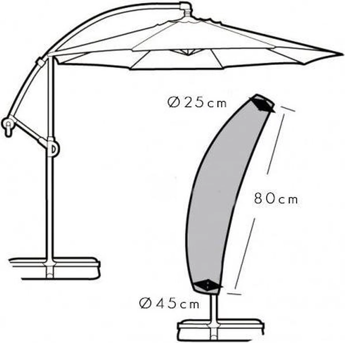 Pro Garden ProGarden Luxe Zweefparasolhoes - Zweefparasol Hoes 4 Pro Garden ProGarden Luxe Zweefparasolhoes - Zweefparasol Hoes - Afbeelding 2
