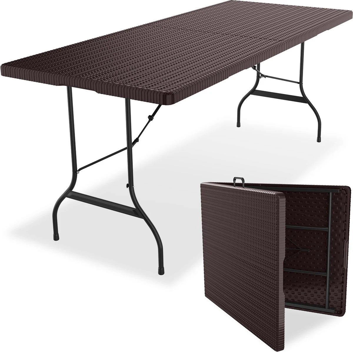 LifeGoods Klaptafel - Inklapbaar - 180 Cm - 6 Tot 8 Personen - Bruin 3 LifeGoods Klaptafel - Inklapbaar - 180 Cm - 6 Tot 8 Personen - Bruin