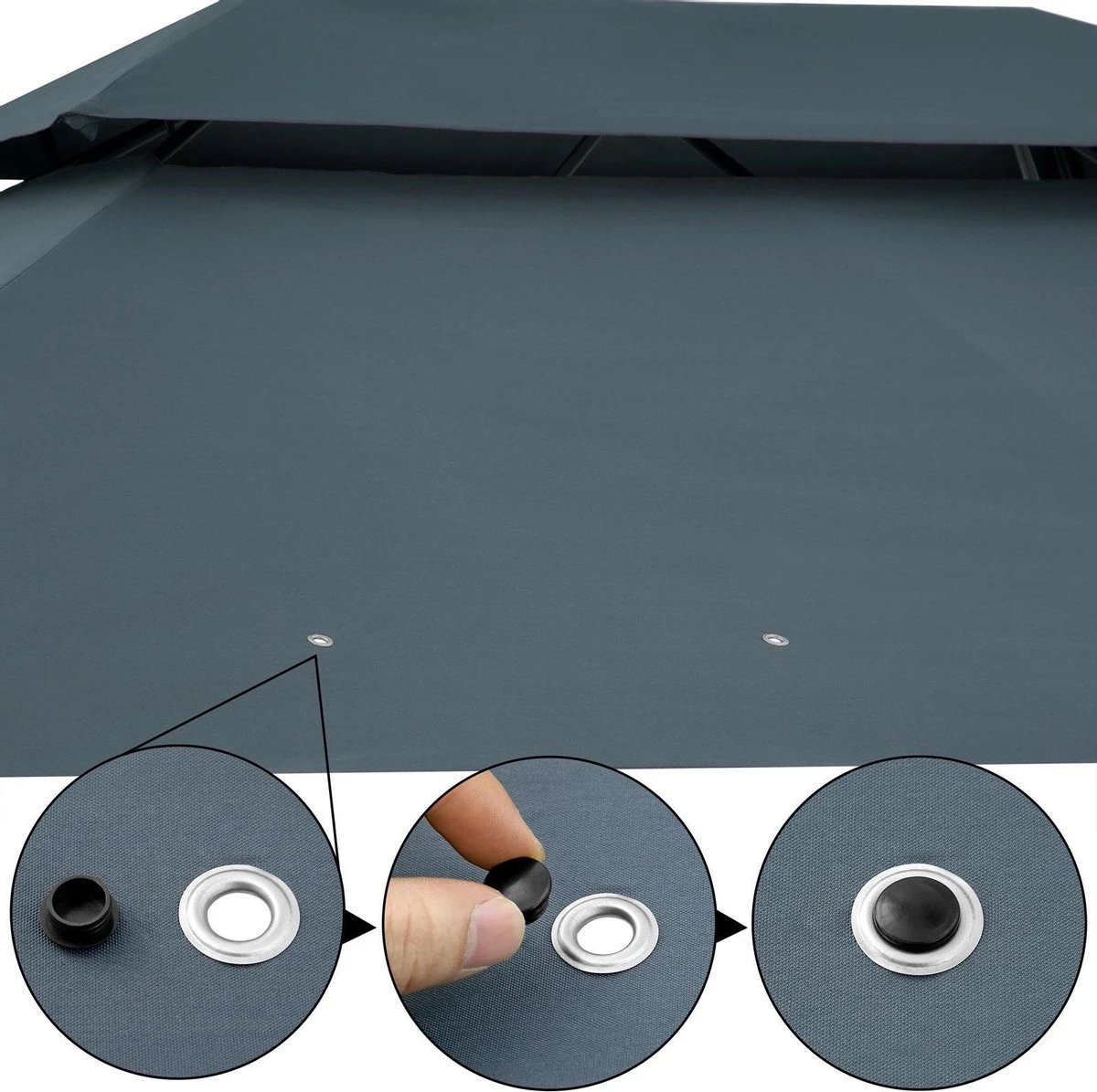 Casaria Paviljoen Topas 3x4m - UV-bescherming 50+ - Antraciet 11 Casaria Paviljoen Topas 3x4m - UV-bescherming 50+ - Antraciet - Afbeelding 9