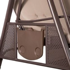 SORARA® Luxe Schommelbank Met Zonnescherm - Bruin - Zware Kwaliteit. -Tuinmeubilair 1200x1200 108