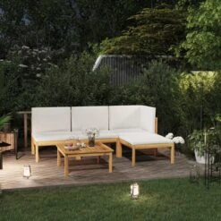 Decoways - 5-delige Loungeset Met Kussens Massief Acaciahout Crèmekleurig 31 Decoways - 5-delige Loungeset Met Kussens Massief Acaciahout Crèmekleurig -Tuinmeubilair 1200x1200 1106