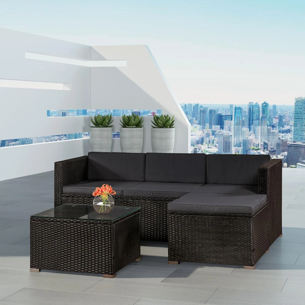 Loungset Punta Cana - Polyrotan 6 Loungset Punta Cana - Polyrotan - Afbeelding 4