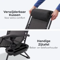 LifeGoods Opvouwbare Tuinstoelen - Verstelbaar Zonnescherm - 2 Stuks - 30°-90° Verstelbaar - Metaal - Zwart 17 LifeGoods Opvouwbare Tuinstoelen - Verstelbaar Zonnescherm - 2 Stuks - 30°-90° Verstelbaar - Metaal - Zwart -Tuinmeubilair 1200x1200 271