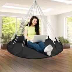 Hangnest Voor Binnen & Buiten. Met Groot En Dik Kussen Voor Volwassenen & Kinderen. Belastbaar Tot 125 Kg. VITA5 (Zwart) 11 Hangnest Voor Binnen & Buiten. Met Groot En Dik Kussen Voor Volwassenen & Kinderen. Belastbaar Tot 125 Kg. VITA5 (Zwart) -Tuinmeubilair 1200x1200 372