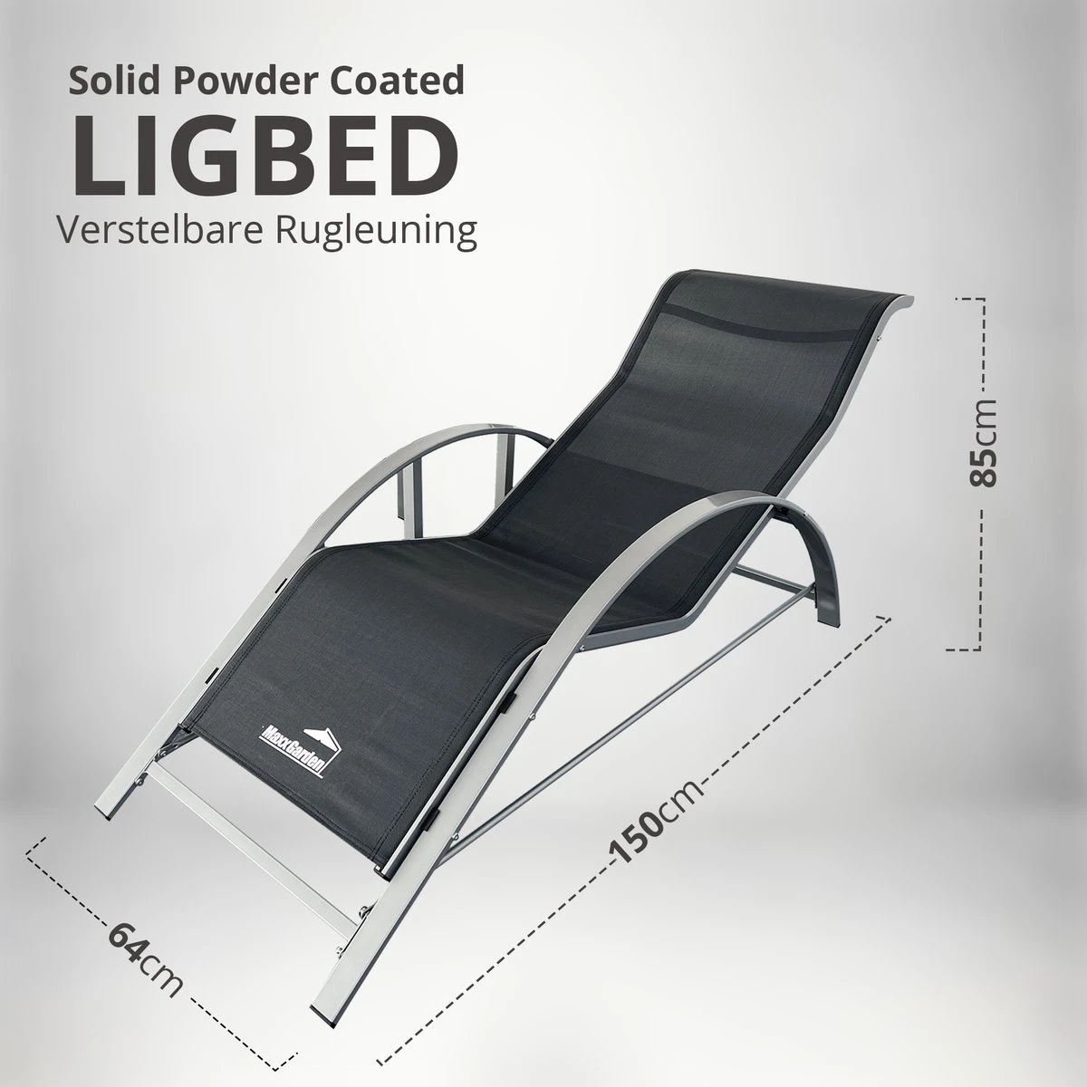 MaxxGarden Ligbed Set - 2 Stuks Zwart - Met Tafel - Sun Loungers - Loungebed 10 MaxxGarden Ligbed Set - 2 Stuks Zwart - Met Tafel - Sun Loungers - Loungebed - Afbeelding 8