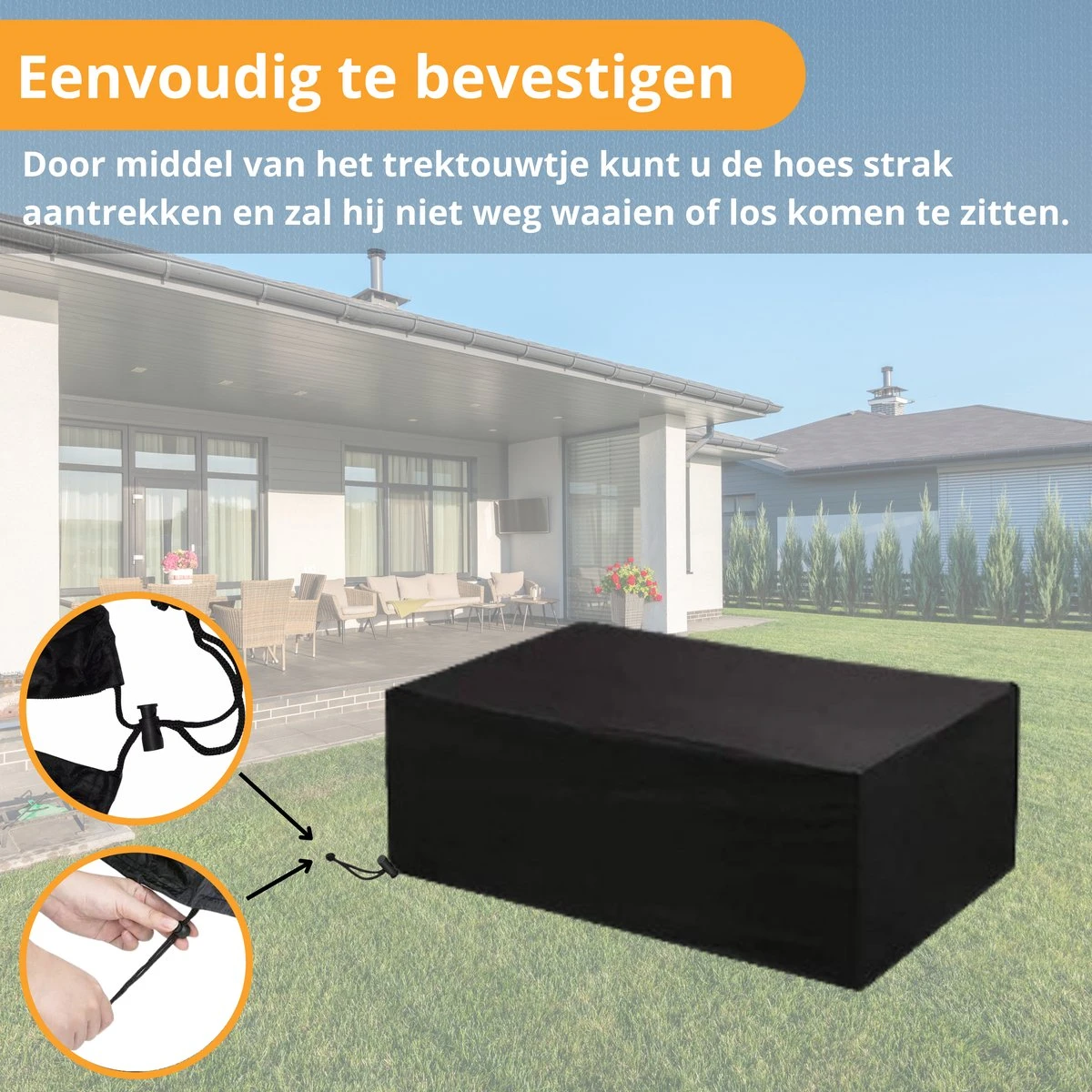 Beschermhoes Tuinmeubelen - Tuintafel - Loungeset - Tuinset - 213x132x74 Cm 8 Beschermhoes Tuinmeubelen - Tuintafel - Loungeset - Tuinset - 213x132x74 Cm - Afbeelding 6