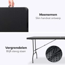 LifeGoods Klaptafel - Inklapbaar - 180 Cm - 6 Tot 8 Personen - Zwart 16 LifeGoods Klaptafel - Inklapbaar - 180 Cm - 6 Tot 8 Personen - Zwart -Tuinmeubilair 1200x1200 569