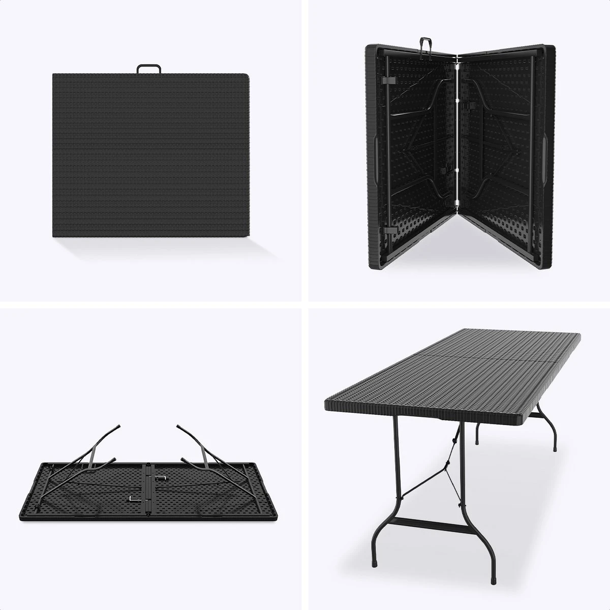 LifeGoods Klaptafel - Inklapbaar - 180 Cm - 6 Tot 8 Personen - Zwart 12 LifeGoods Klaptafel - Inklapbaar - 180 Cm - 6 Tot 8 Personen - Zwart - Afbeelding 10