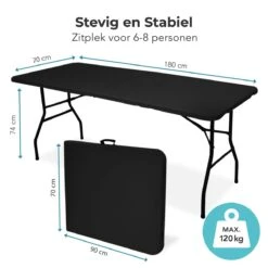 LifeGoods Klaptafel - Inklapbaar - 70x180cm - Verstelbare Vouwtafel - Weerbestendig - Zwart 13 LifeGoods Klaptafel - Inklapbaar - 70x180cm - Verstelbare Vouwtafel - Weerbestendig - Zwart -Tuinmeubilair 1200x1200 584