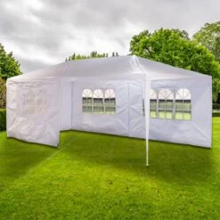 MaxxGarden Partytent - Paviljoen - 300 X 600 X 250 Cm - Met Zijwanden - Waterdicht Pro - 32mm Buizen – Wit -Tuinmeubilair 1200x1200 860