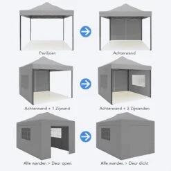 LifeGoods Partytent - 3x4.5 M - Zijwanden - Easy Up - Opvouwbaar - Waterdicht - Draagtas Met Wieltjes - Donkergrijs 20 LifeGoods Partytent - 3x4.5 M - Zijwanden - Easy Up - Opvouwbaar - Waterdicht - Draagtas Met Wieltjes - Donkergrijs -Tuinmeubilair 1200x1200 877