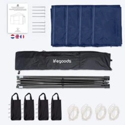 LifeGoods Partytent - 3x4.5 M - Easy Up - Opvouwbaar - Waterdicht - Draagtas Met Wieltjes - Donkerblauw 13 LifeGoods Partytent - 3x4.5 M - Easy Up - Opvouwbaar - Waterdicht - Draagtas Met Wieltjes - Donkerblauw -Tuinmeubilair 1200x1200 881