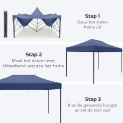 LifeGoods Partytent - 3x4.5 M - Easy Up - Opvouwbaar - Waterdicht - Draagtas Met Wieltjes - Donkerblauw 17 LifeGoods Partytent - 3x4.5 M - Easy Up - Opvouwbaar - Waterdicht - Draagtas Met Wieltjes - Donkerblauw -Tuinmeubilair 1200x1200 885