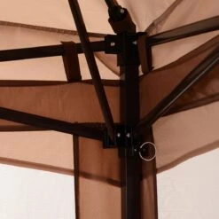 Outsunny Paviljoen Met Zijwanden Partytent Tuintent Popup 3,25 X 3,25 M Khaki 840-166 -Tuinmeubilair 1200x1200 937