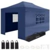 LifeGoods Partytent - 3x4.5 M - Zijwanden - Easy Up - Opvouwbaar - Waterdicht - Draagtas Met Wieltjes - Donkerblauw -Tuinmeubilair 1200x1200 940