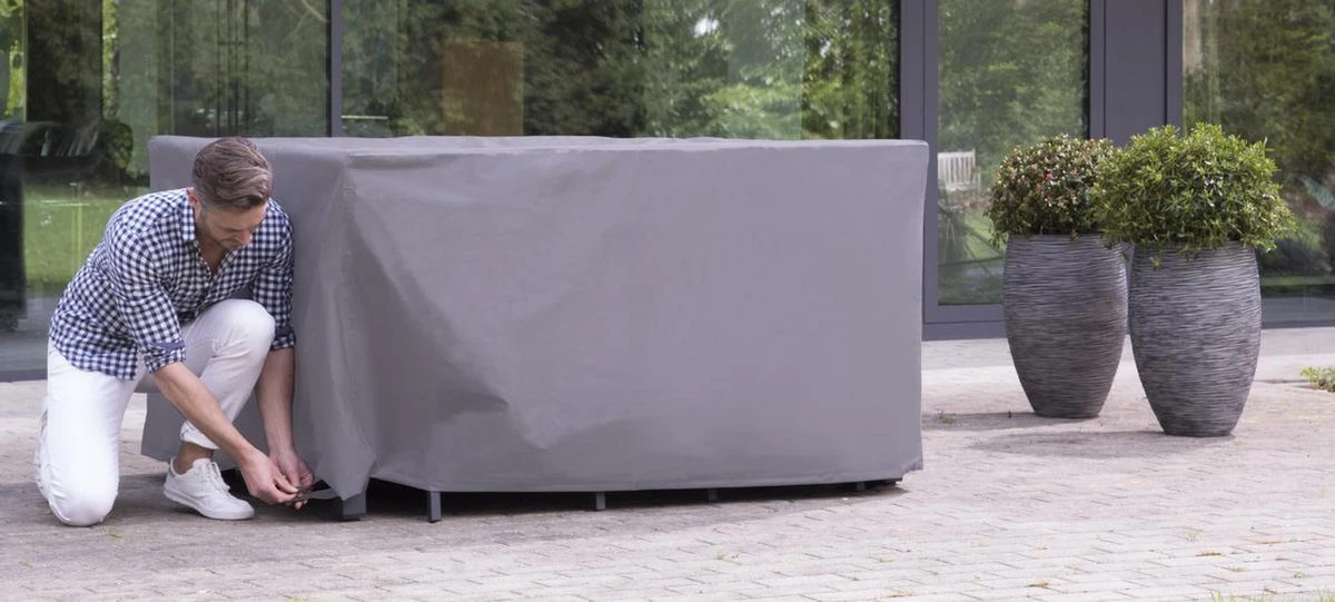 Weersbestendige Beschermhoes Tuinset (S) | 165 X 135 X 95 Cm | Premium | Waterproof | TÜV Rheinland Gecertificeerd | Hoes Voor Tuin | Waterdicht | Solution Dyed (verkleuring Onmogelijk) | Grijs / Antraciet 6 Weersbestendige Beschermhoes Tuinset (S) | 165 X 135 X 95 Cm | Premium | Waterproof | TÜV Rheinland Gecertificeerd | Hoes Voor Tuin | Waterdicht | Solution Dyed (verkleuring Onmogelijk) | Grijs / Antraciet - Afbeelding 5