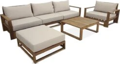 Alice's Garden Loungeset Mendoza - Acacia - 5 Plaatsen - Beige