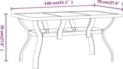 Prolenta Premium - Tuintafel 140x70x70 Cm Staal En Glas Zwart -Tuinmeubilair 1200x675 17