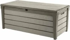 Tuinmeubilair 45 Keter Brushwood Opbergbox - Kussenbox - 455L - 145x69,7x60,3cm - Taupe