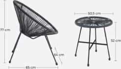 Songmics Balkonmeubilair, Tuinmeubelset, Set Van 3, Zitgroep, Terrasmeubilair, Glazen Tafelblad, 2 Stoelen, Voor Binnen En Buiten, Voor Patio, Tuin, Balkon, Buiten, Zwart GGF013B02 -Tuinmeubilair 1200x684 4