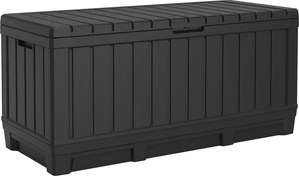 Keter Kentwood Opbergbox - 128x53.6x59 Cm - 350 L - Grafiet 4 Keter Kentwood Opbergbox - 128x53.6x59 Cm - 350 L - Grafiet - Afbeelding 2