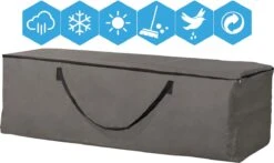 Opbergtas Voor Tuinmeubelkussens - 200 X 75 X 60 Cm (4 – 6 Lounge- Tuinkussens) - Grijs / Antraciet
