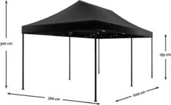 Easy Up 3x6m Zwart Luxe Partytent Opvouwbaar -Tuinmeubilair 1200x733 5