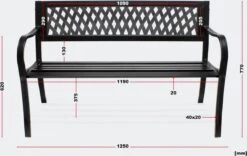 Tuinbank - Marijke -Tuinbankje - Tuinbank Metaal - Tuinbank Hout - Weersbestendig - 126 X 53 X 77 Cm 12 Tuinbank - Marijke -Tuinbankje - Tuinbank Metaal - Tuinbank Hout - Weersbestendig - 126 X 53 X 77 Cm -Tuinmeubilair 1200x759 1