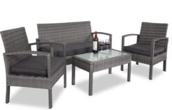 Casaria Polyrattan Loungeset – 2 Stoelen 1 Bank 1 Tafel - Antraciet 18 Casaria Polyrattan Loungeset – 2 Stoelen 1 Bank 1 Tafel - Antraciet -Tuinmeubilair 1200x768 2