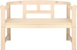 Merkloos Springos Tuinbank | Tuinbankje | Zitbank Buiten | Naaldhout | 119 X 78 X 45 Cm | Licht