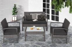 Casaria Polyrattan Loungeset – 2 Stoelen 1 Bank 1 Tafel - Antraciet 17 Casaria Polyrattan Loungeset – 2 Stoelen 1 Bank 1 Tafel - Antraciet -Tuinmeubilair 1200x798 6