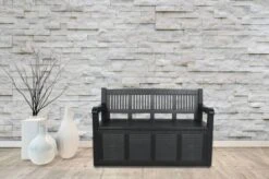 Merkloos Opbergbank Van Kunststof | 130 X 60 Cm | Antraciet -Tuinmeubilair 1200x799 38