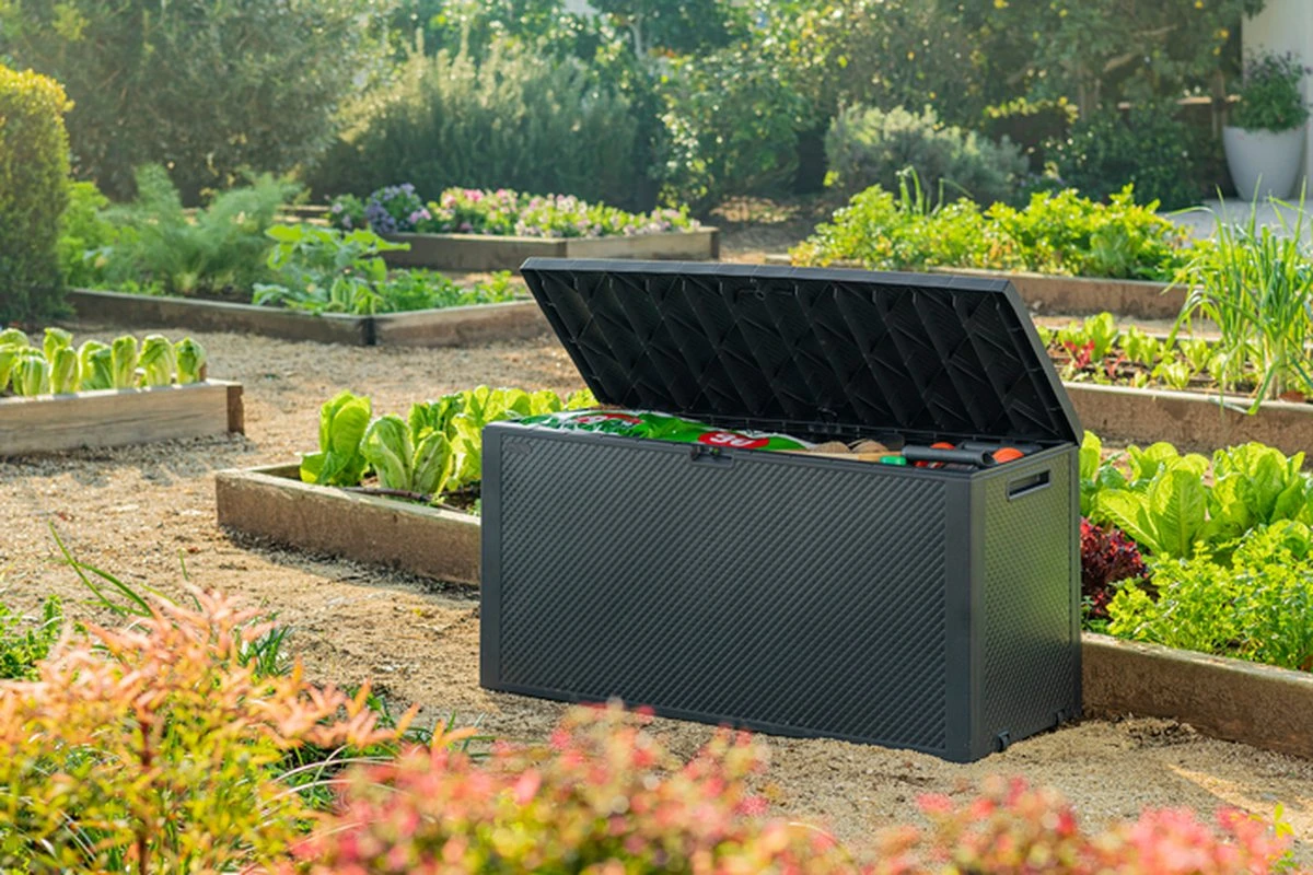 Keter Emily Opbergbox - 118x45x57 Cm - 270L - Grafiet 8 Keter Emily Opbergbox - 118x45x57 Cm - 270L - Grafiet - Afbeelding 6