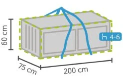 Opbergtas Voor Tuinmeubelkussens - 200 X 75 X 60 Cm (4 – 6 Lounge- Tuinkussens) - Grijs / Antraciet -Tuinmeubilair 1200x800 4