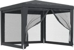 Prolenta Premium Partytent Met 4 Mesh Zijwanden 3x3 M HDPE Antracietkleurig -Tuinmeubilair 1200x816 2